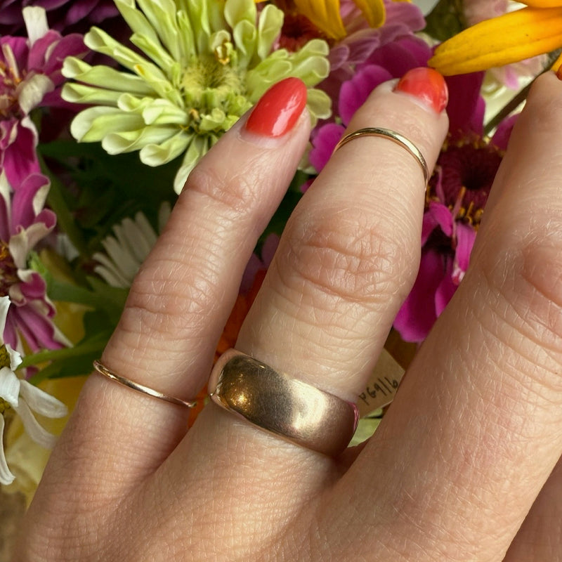 Rosy 14k Gold Wide Band Size 6 by Bowden & Co.
