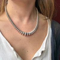 Superb Navajo Silver Beads with Turquoise Clasp