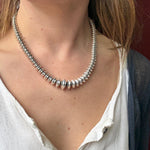 Superb Navajo Silver Beads with Turquoise Clasp