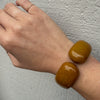 Mid Century Clamper Bracelet in Mushroom Bakelite