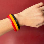 Graphic Red, Yellow & Black Striped Bakelite Bangle