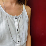 36" Long Sterling Silver Trombone Link Chain
