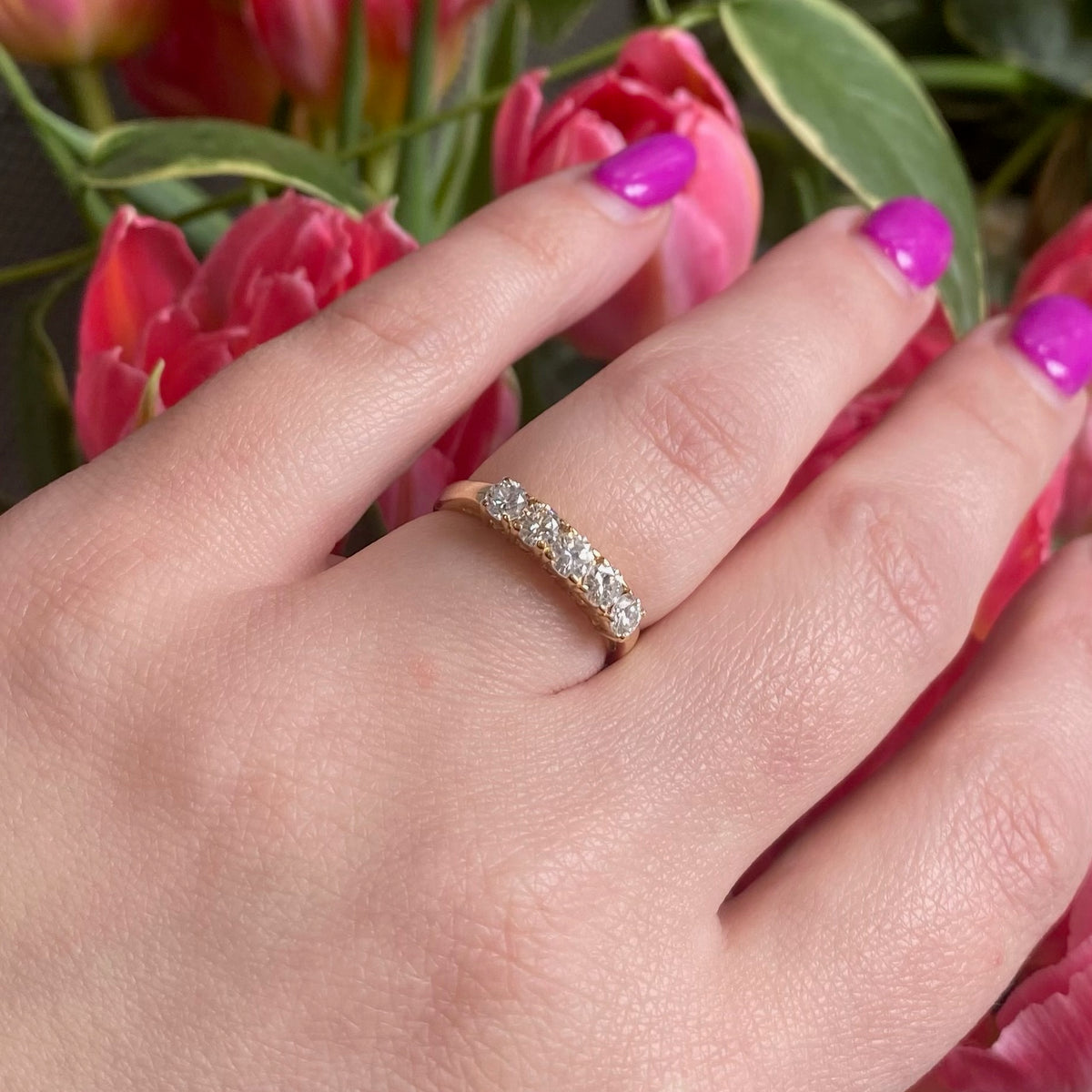 Beautiful Rich Yellow Gold Diamond Band