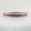 Pretty in Pink Mexican Alpaca Silver Hinged Bracelet