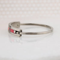 Pretty in Pink Mexican Alpaca Silver Hinged Bracelet