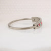 Pretty in Pink Mexican Alpaca Silver Hinged Bracelet