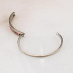 Pretty in Pink Mexican Alpaca Silver Hinged Bracelet