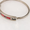 Pretty in Pink Mexican Alpaca Silver Hinged Bracelet