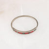 Pretty in Pink Mexican Alpaca Silver Hinged Bracelet