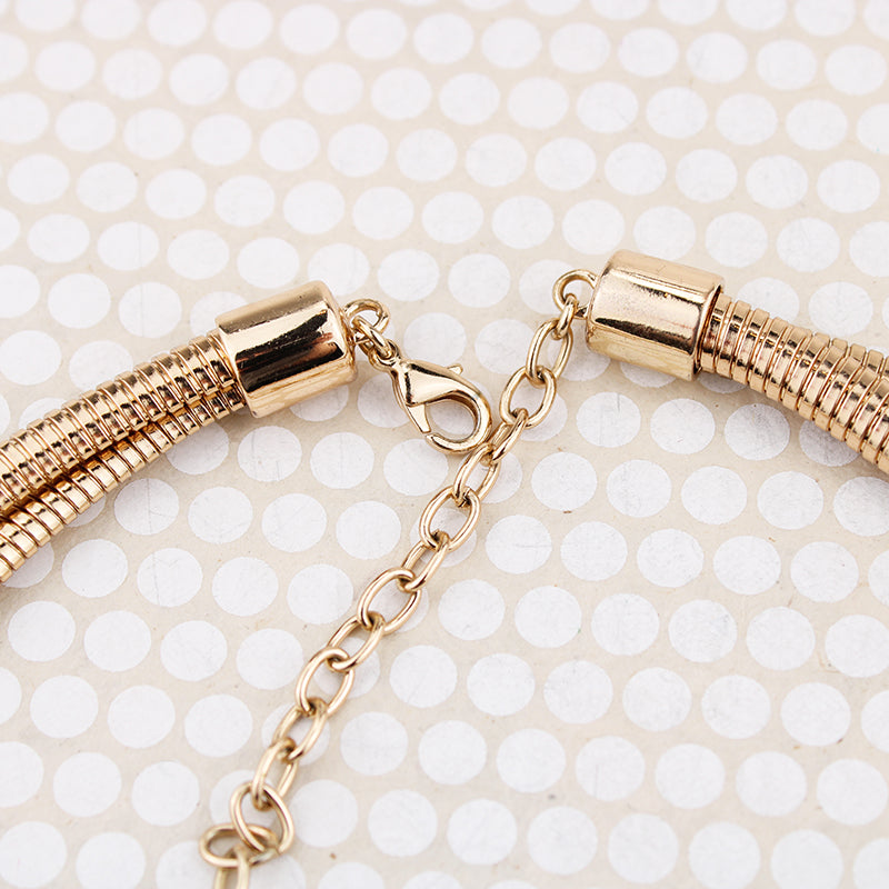 Slinky Double Strand Gold Filled Gas Pipe Necklace