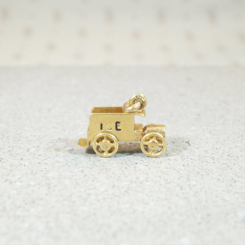 Tiny 14k Gold Ice Truck Charm