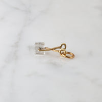 "Refresh Your Ice?" Gold Tongs & Crystal Ice Charm