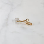 "Refresh Your Ice?" Gold Tongs & Crystal Ice Charm