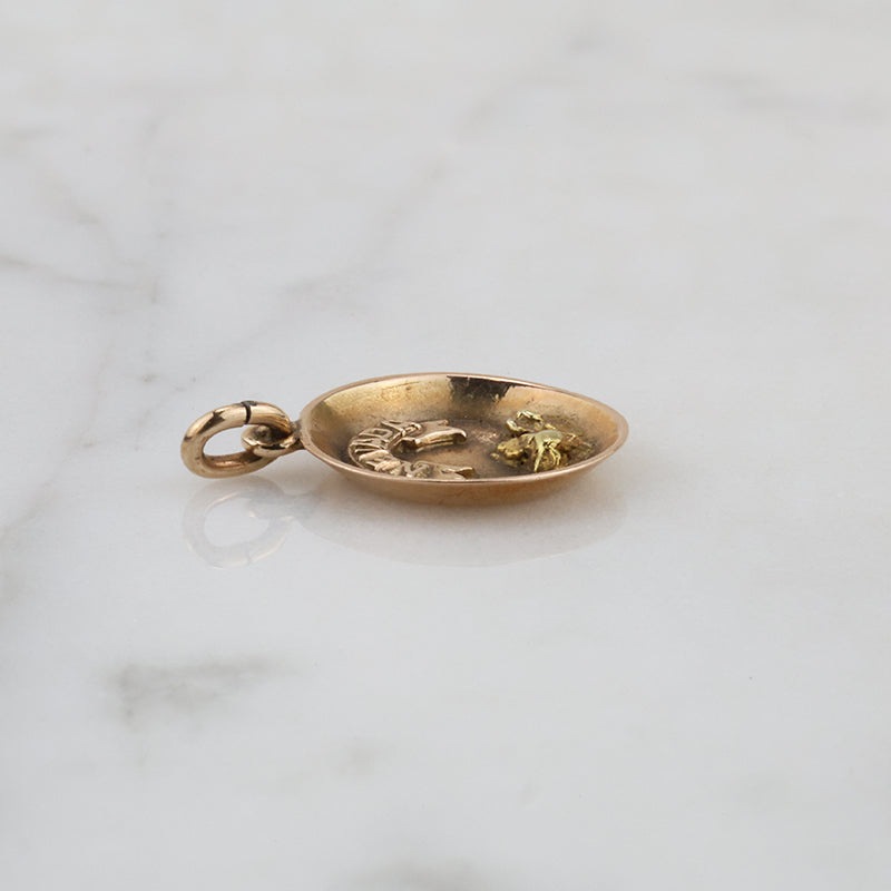 Nevada Gold Pan Charm in 14k Gold