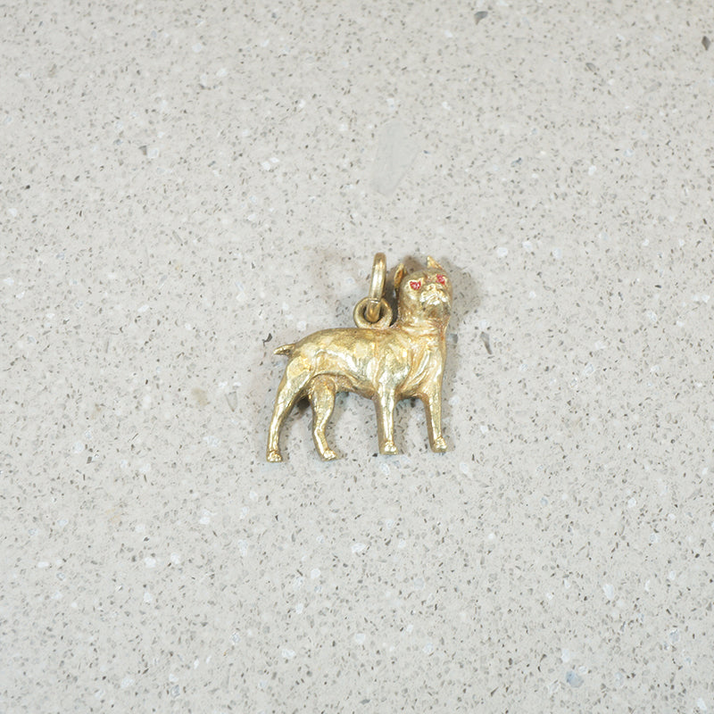 Boston Terrier Charm in 14k Gold