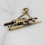 Frog on a Ladder Charm in 14k Gold