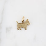 Sweet Little Scottie Dog Charm in 14k Gold