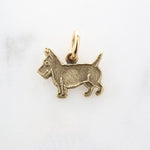 Sweet Little Scottie Dog Charm in 14k Gold