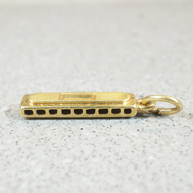 14k Gold Harmonica Charm