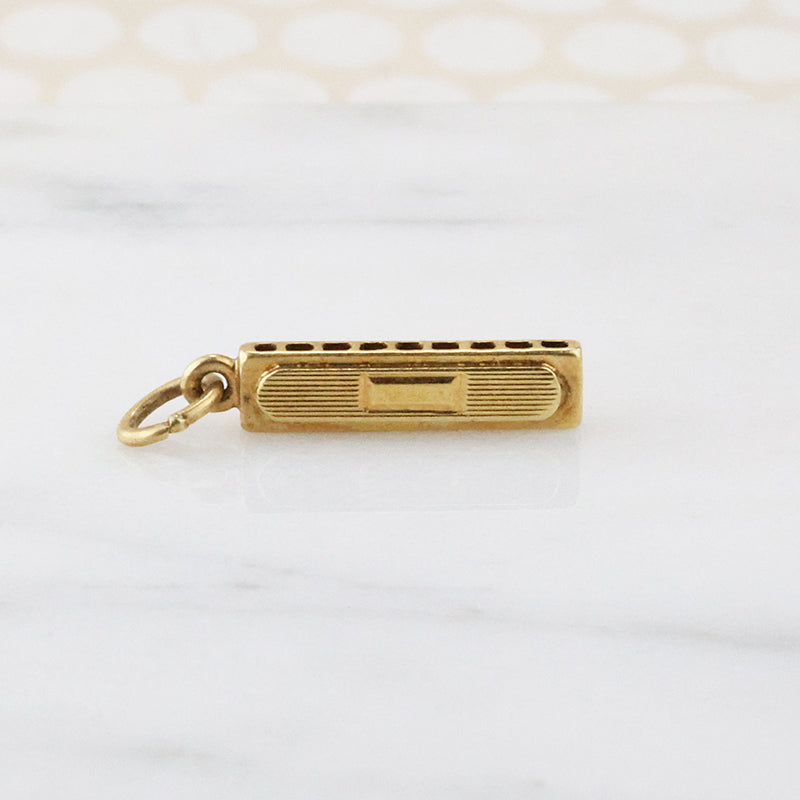 14k Gold Harmonica Charm