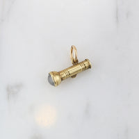 Moonstone & 14k Gold Flashlight Charm