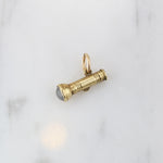 Moonstone & 14k Gold Flashlight Charm