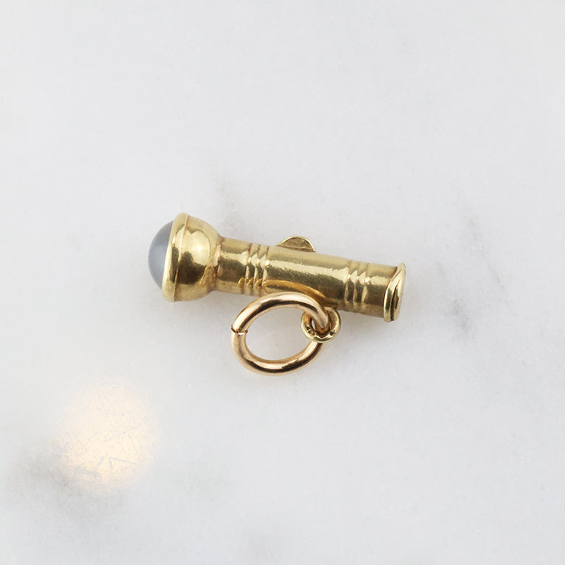 Moonstone & 14k Gold Flashlight Charm