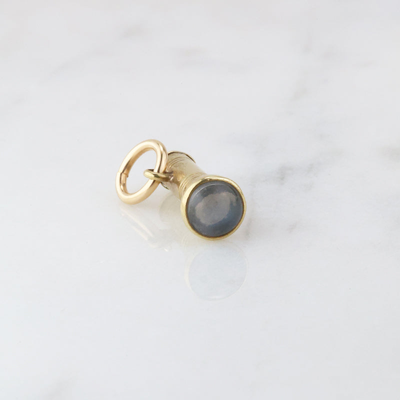 Moonstone & 14k Gold Flashlight Charm