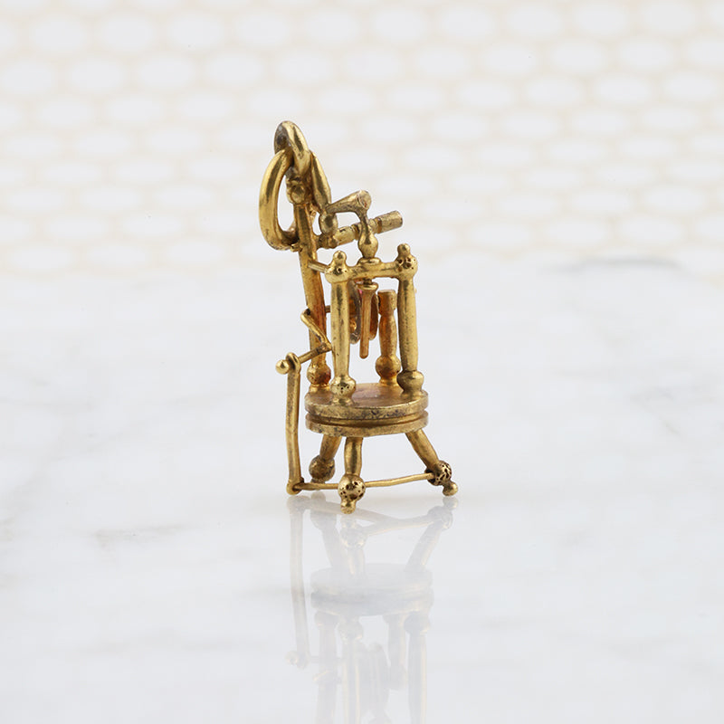 Sleeping Beauty's Spinning Wheel 14k Gold Charm