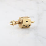 Antique Gold Dice Spinner Pendant