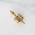 Antique Gold Dice Spinner Pendant