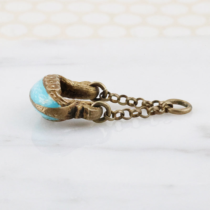 Viking Dragon Boat Charm in Silver Gilt