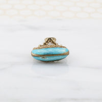 Viking Dragon Boat Charm in Silver Gilt