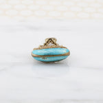 Viking Dragon Boat Charm in Silver Gilt