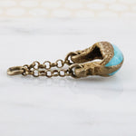 Viking Dragon Boat Charm in Silver Gilt
