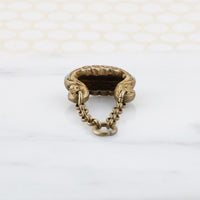 Viking Dragon Boat Charm in Silver Gilt