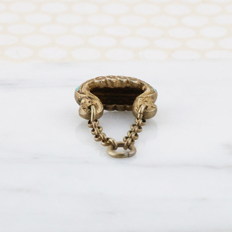 Viking Dragon Boat Charm in Silver Gilt