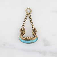 Viking Dragon Boat Charm in Silver Gilt