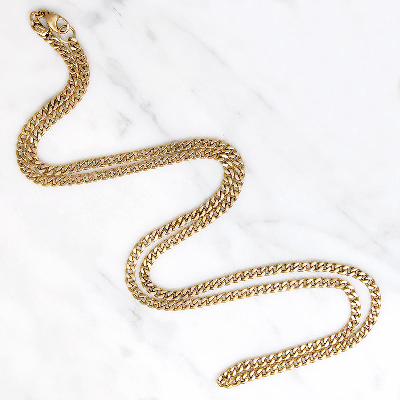 Classic Edwardian 24" 14k Gold Curb Chain