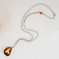 Radiant Amber on Two-Tone Necklace by Ancient Influences