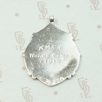 Engraved Gold on Silver 1915 English Medal Fob