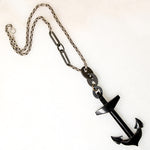 Jet Anchor on Sterling & Gun Metal Chain by Ancient Influences