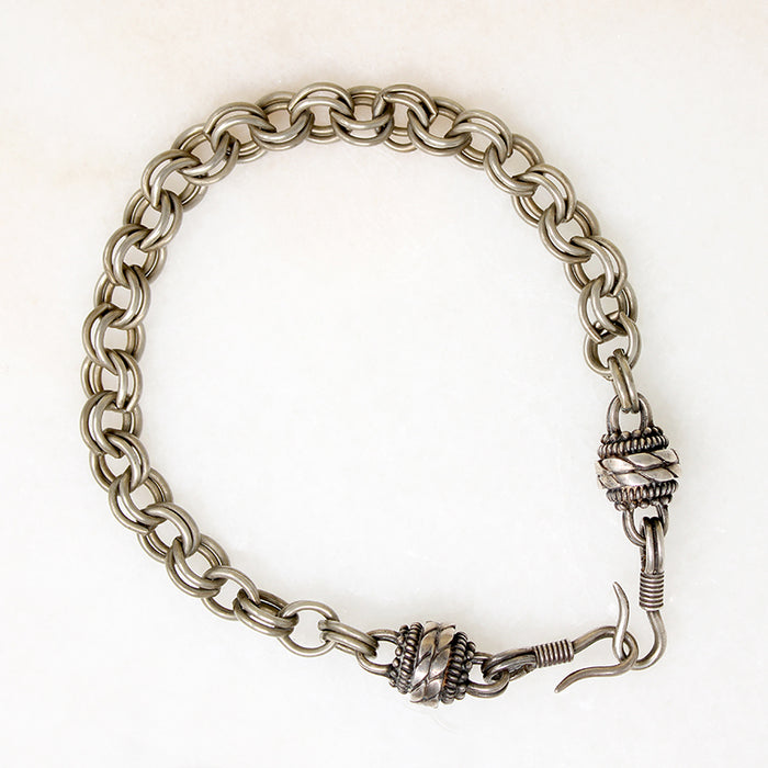 Silver Choker with Amber & Carnelian Beads by Ancient Influences