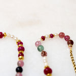 Pearl, Ruby & Tourmaline on 18k Gold Necklace by Ancient Influences