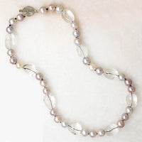 Silver Pearl & Rock Crystal Bead Necklace by Ancient Influences