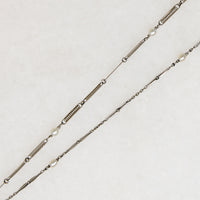 Platinum & Pearl Fancy Link "Y" Chain by Ancient Influences