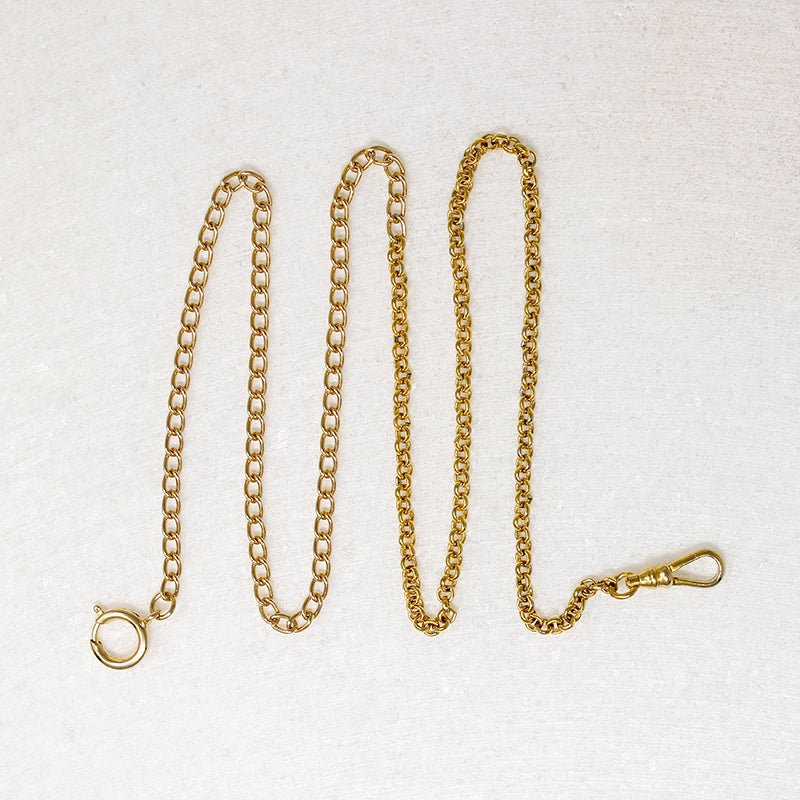 Gold-Plated Curb & Rolo Married Chain by Ancient Influences