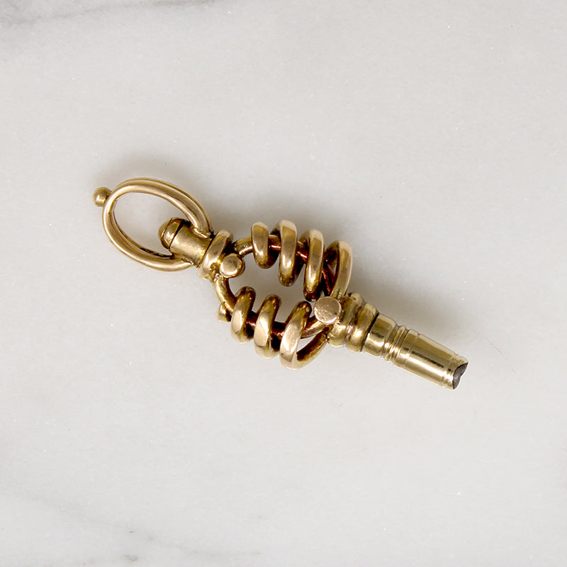 Fascinating Form 14k Gold Watch Key