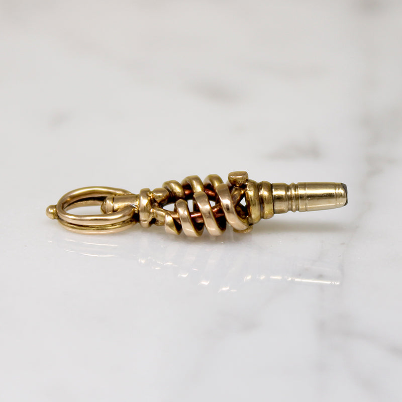 Fascinating Form 14k Gold Watch Key