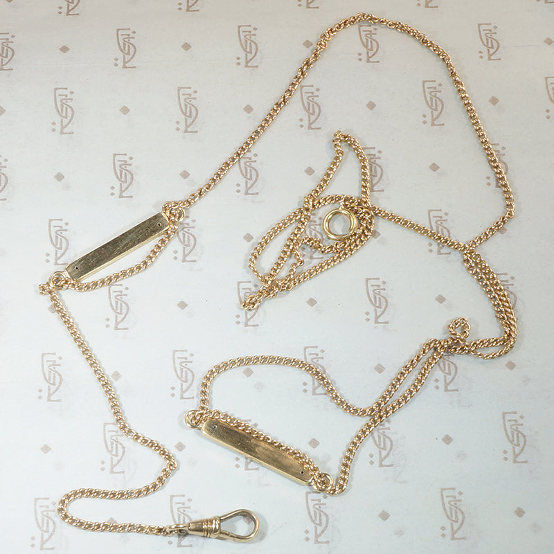 Rosy Gold Curb Chain with Enameled Slides by Ancient Influences